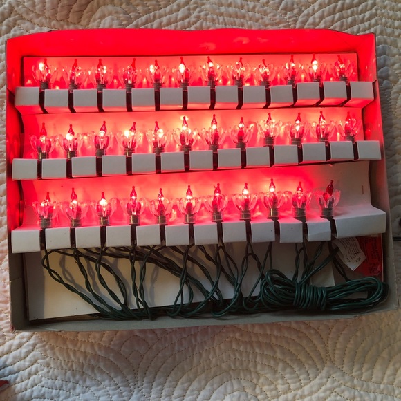 Silvestri Holiday Vintage Flower Reflector Christmas Lights Red